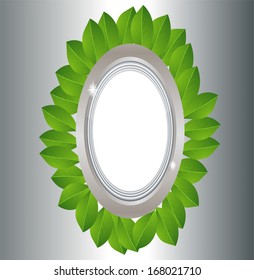 background for a design with green leaves,  vector  illustration