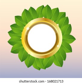 background for a design with green leaves,  vector  illustration