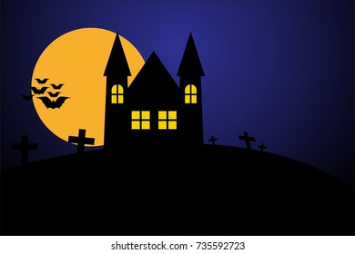 background design with halloween theme, vector flat illustration