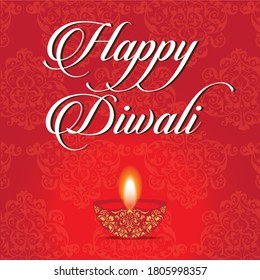 Background design for Happy Diwali festival with lamps