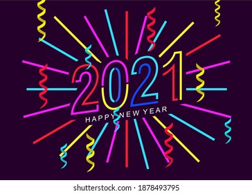 Hintergrunddesign mit dem Thema "Happy new 2021"