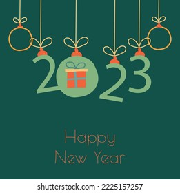 Background design Happy New Year 2023. Greeting Card, Banner, Poster. vector illustration.