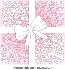 Background design with Hearts and Bow 