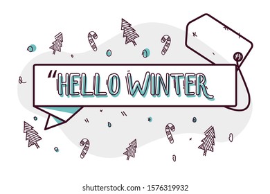 background design with hello winter writing