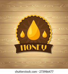 Background design with honey and bee objects.