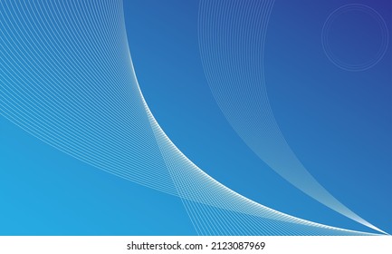 background design illustration of blue sky and clouds curved lines