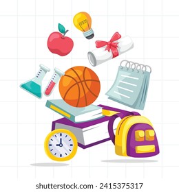 Ilustración de diseño de antecedentes para la educación