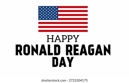 Background design Illustration of the text "Ronald Reagan Day" California, United States. Suitable for posters, covers, web, and social media banners.