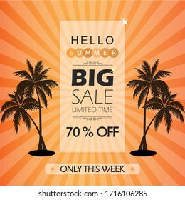 Background design illustrations for summer sales