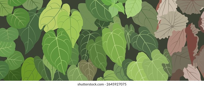The background design is inspired by the lush foliage of a garden.