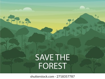 Diseño de fondo inspirado en los bosques salvajes, con exuberantes verdes y texturas naturales. Ideal para campañas ambientales, marcas ecológicas y elementos visuales de temática natural, versátiles e impactantes.