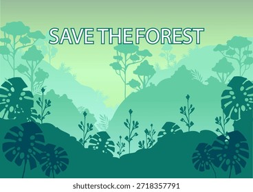 Diseño de fondo inspirado en los bosques salvajes, con exuberantes verdes y texturas naturales. Ideal para campañas ambientales, marcas ecológicas y elementos visuales de temática natural, versátiles e impactantes.