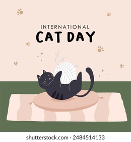 BACKGROUND DESIGN FOR INTERNATIONAL CAT DAY CELEBRATION