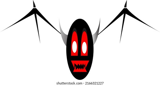 background design Logo smiling devils character fit for background, postcard, Logo, etc.