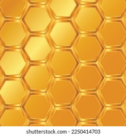 Diseño de fondo hecho de hexágonos dorados. Vector