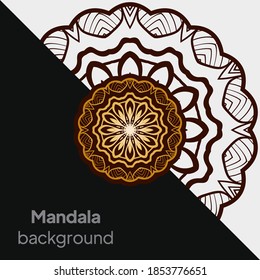 Background design with mandala. luxury wedding, beauty fashion concept, royal holiday party cards. vector illustration