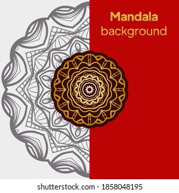 Background design with mandala. luxury wedding, beauty fashion concept, royal holiday party cards. vector illustration