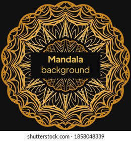 Background design with mandala. luxury wedding, beauty fashion concept, royal holiday party cards. vector illustration