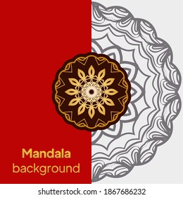 Background design with mandala. luxury wedding, beauty fashion concept, royal holiday party cards. vector illustration