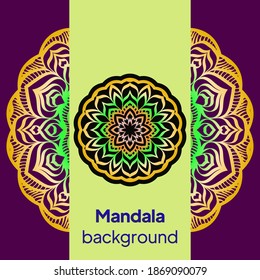 Background design with mandala. luxury wedding, beauty fashion concept, royal holiday party cards. vector illustration