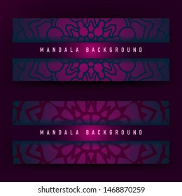 Background design with mandala vector ornament. Mandala ethnic ornamental in background design with color gradient