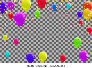 Background design with many balloons illustration