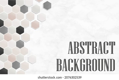 Diseño de fondo con granito de mármol y polígonos. Color gris, rosa y blanco. Textura abstracta. Plantilla de presentación. Ilustración vectorial.