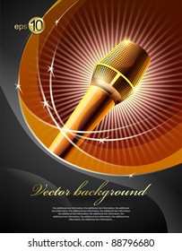 Background for design with a microphone and concert light