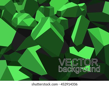 Background design. Mineral elements of health nutrition or broken stones. Green tones.