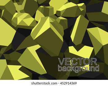 Background design. Mineral elements of health nutrition or broken stones. Yellow tones.