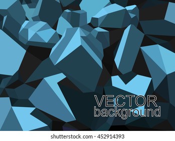 Background design. Mineral elements of health nutrition or broken stones. Blue tones.