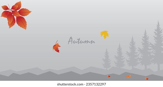 Background design with minimalist colors with an autumn theme.
