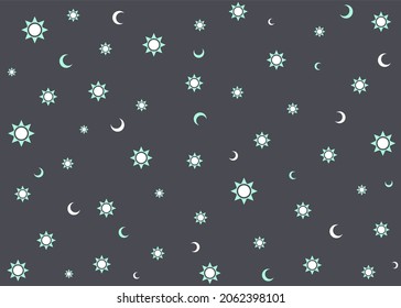background design with moon and sun pattern