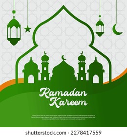 background design with mosque illustration