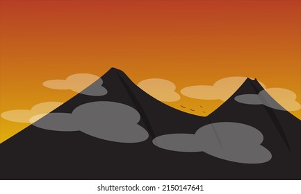 diseño de fondo silueta de montaña para el fondo, postal, etc.