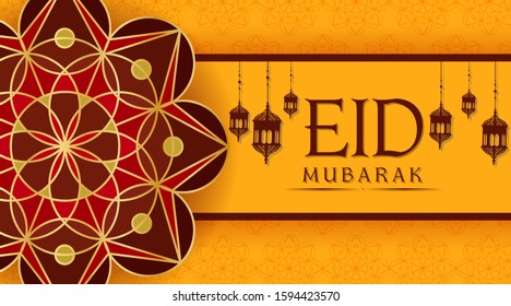 Background design for Muslim festival Eid Mubarak illustration