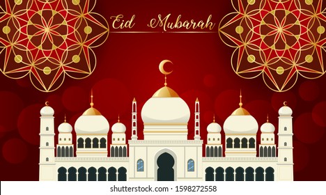 Background design for Muslim festival Eid Mubarak illustration