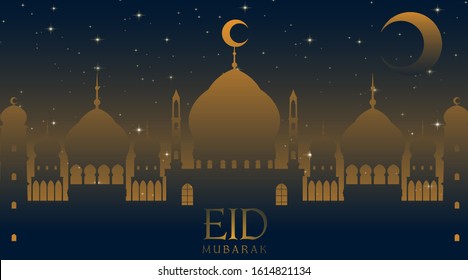Background design for Muslim festival Eid Mubarak illustration