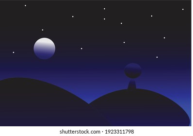 background design night moon and star design 