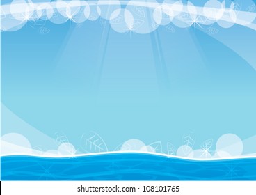 Background for design on sea subjects with a beach
