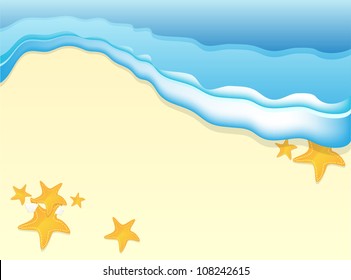 Background for design on sea subjects with a beach