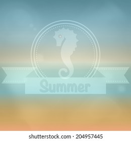 Background for design on sea subjects with a beach