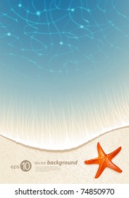 Background for design on sea subjects with a beach