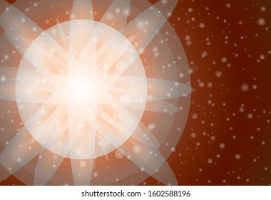 Background design with orange bright light illustration
