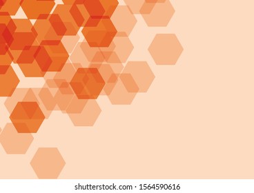Background design with orange hexagon shapes illustration