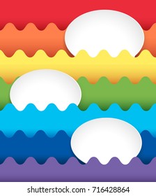 Background design with oval spaces on rainbow background illustration