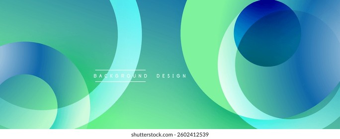 Background design with overlapping circular shapes, featuring smooth gradients and soft lighting effects, creating a dynamic abstract composition