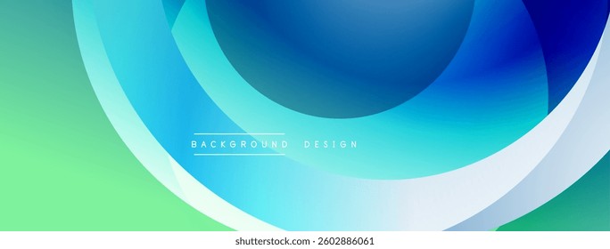 Background design with overlapping circular shapes, featuring smooth gradients and soft lighting effects, creating a dynamic abstract composition