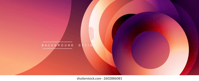 Background design with overlapping circular shapes, featuring smooth gradients and soft lighting effects, creating a dynamic abstract composition
