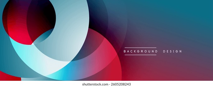 Background design with overlapping circular shapes, featuring smooth gradients and soft lighting effects, creating a dynamic abstract composition